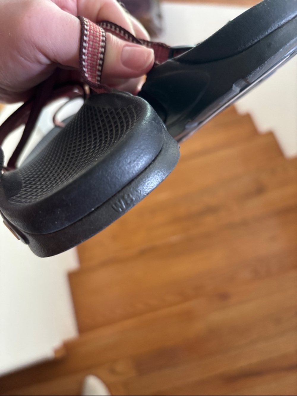 Chaco Black Sandals with Dusty Rose Straps - Picture 2 of 3
